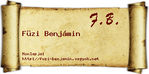 Füzi Benjámin névjegykártya