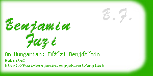 benjamin fuzi business card